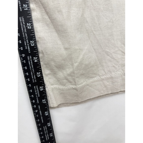 Rachel Zoe Women Linen Blend Wide Leg Cropped Pants Beige High Rise Neutral Sz 8 - Picture 10 of 11